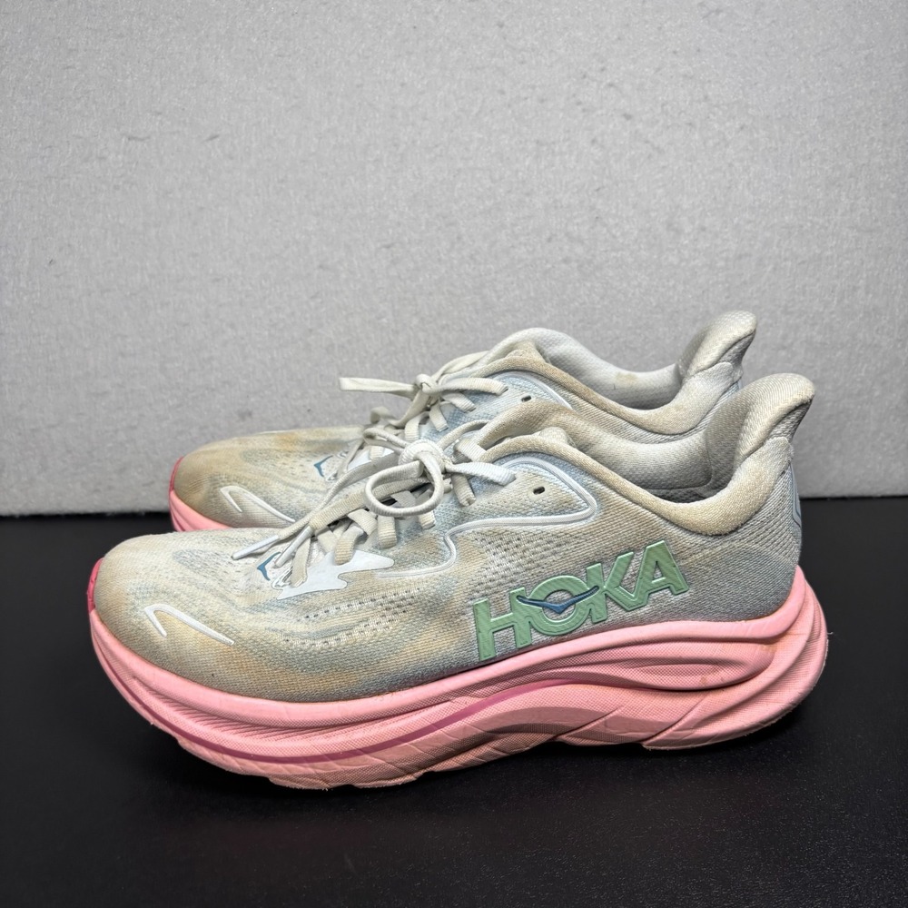 HOKA Clifton 10 Women's Running Shoes Size 9.5 B Overcast Petal Pink 1162031 OTP